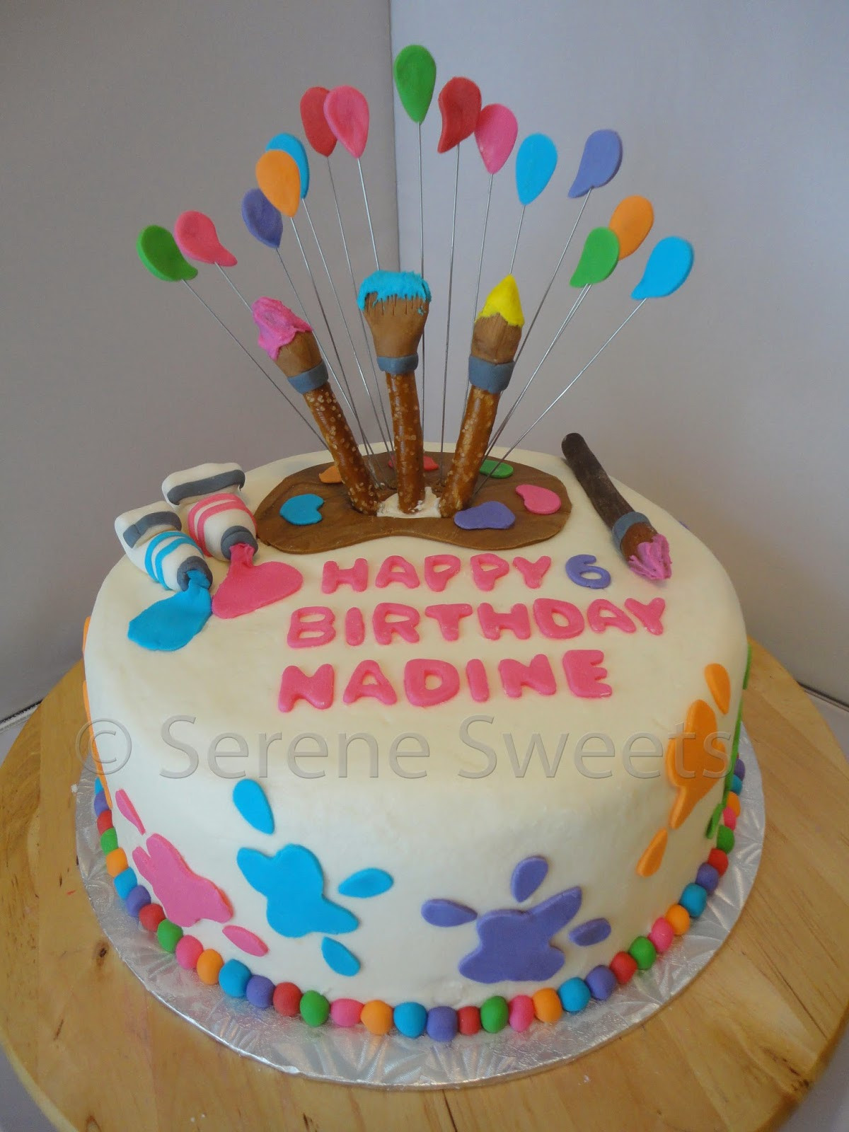 Artist Birthday Cake
 Serene Sweets Little Artist Cake that s also a Rainbow cake
