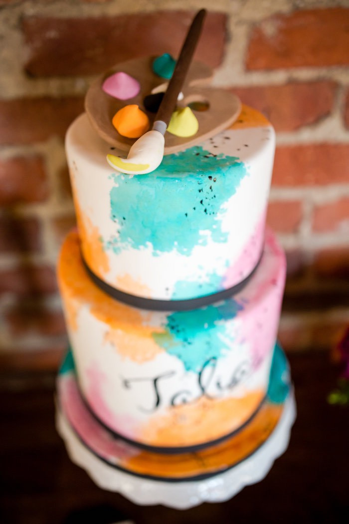 Artist Birthday Cake
 Kara s Party Ideas Floral Art Tween Birthday Party