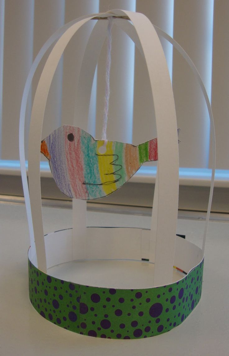 Arts And Crafts Activities For Preschoolers
 Art Paper Scissors Glue Bird Cage Sculptures