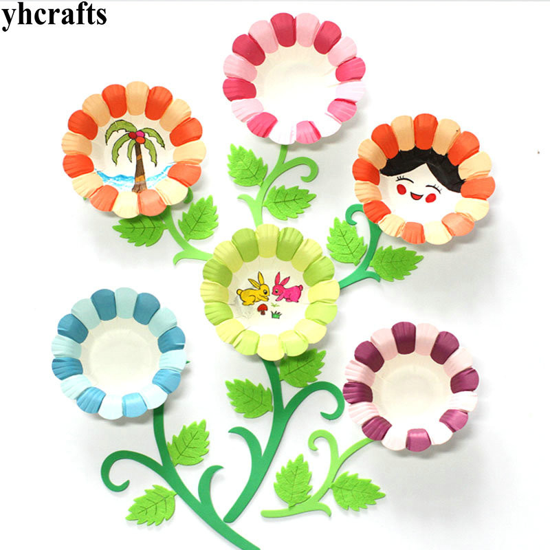 Arts And Crafts For Preschool
 25PCS LOT 5 color flower plate Craft material Kindergarten