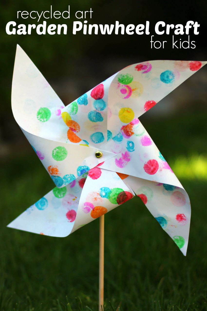 Arts Crafts For Preschoolers
 Garden Pinwheel Craft for Kids from Recycled Artwork