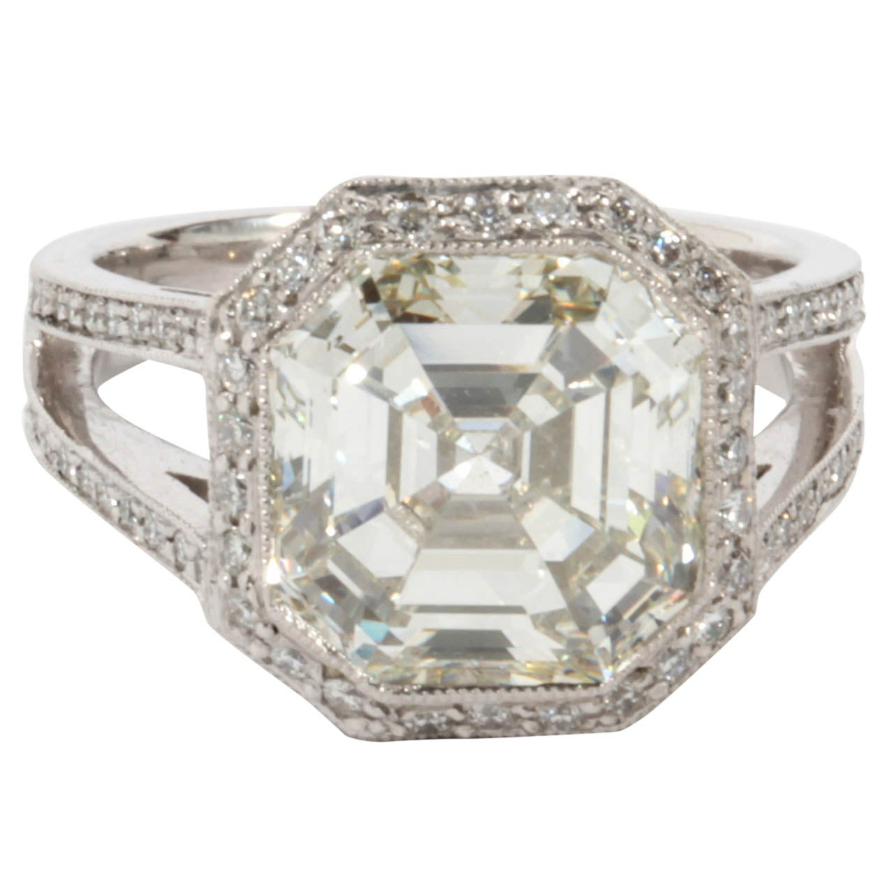 Asscher Cut Diamond Engagement Rings
 Certified 5 28 carat Asscher cut Diamond Engagement ring