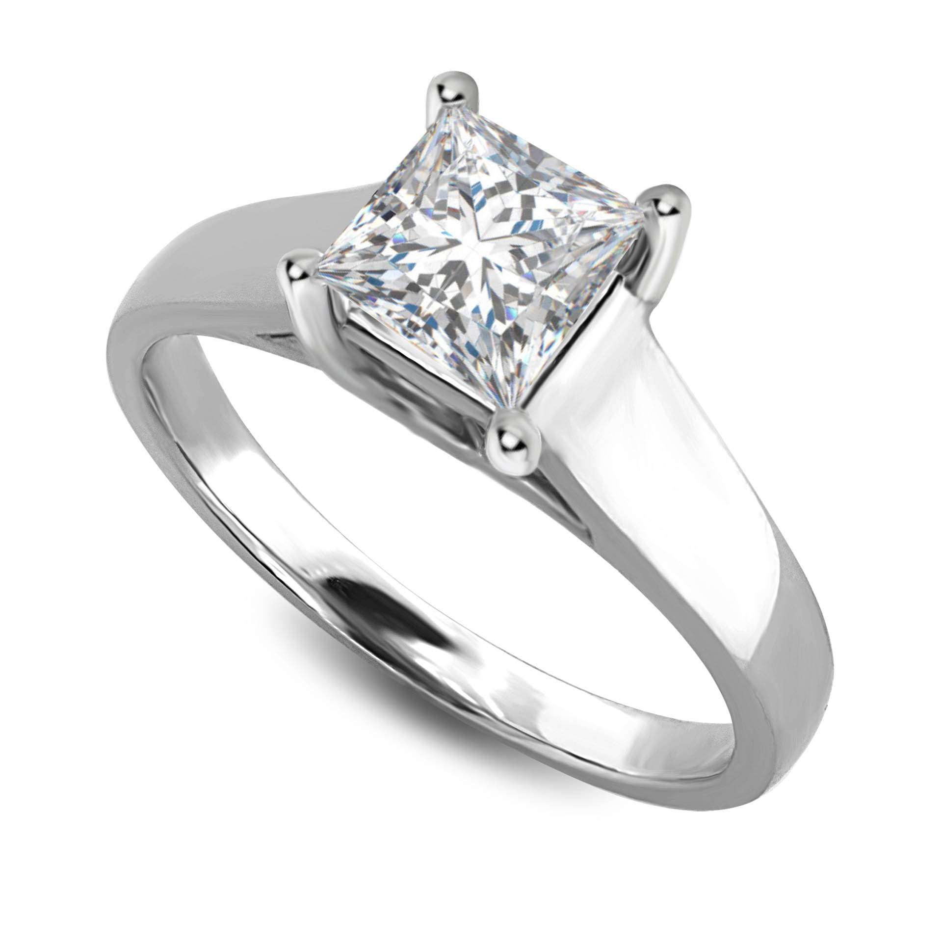 Asscher Cut Diamond Engagement Rings
 Princess Cushion and Asscher Cut Diamond Solitaire