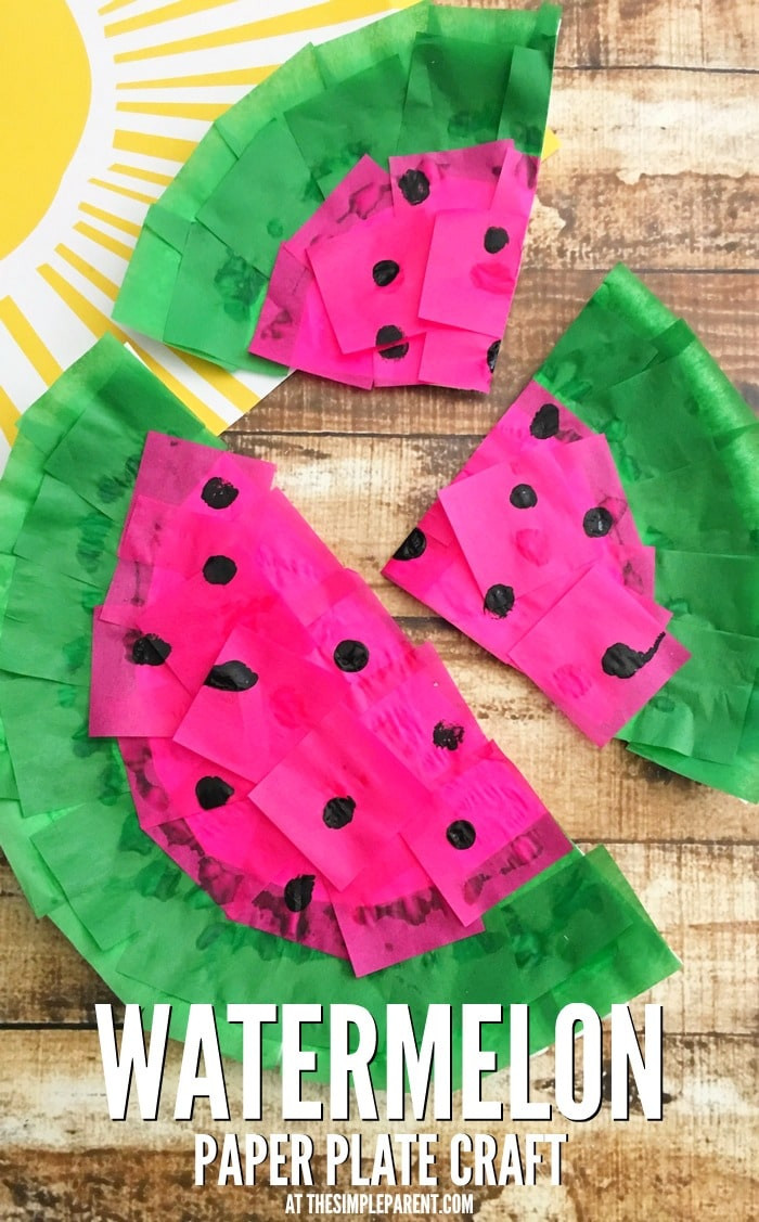 August Crafts For Toddlers
 Make a Cute Watermelon Craft from a Paper Plate