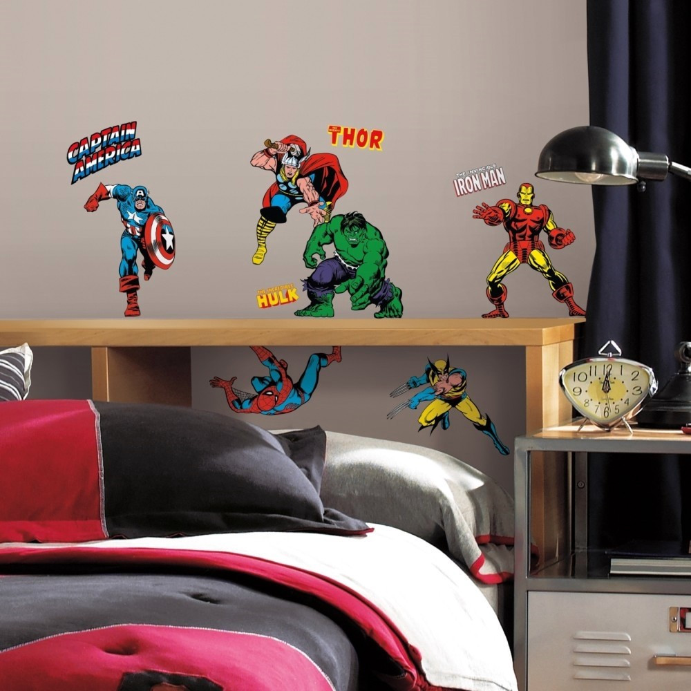 Avengers Bedroom Decor
 32 New Classic Marvel Heroes Wall Decals Avengers Stickers