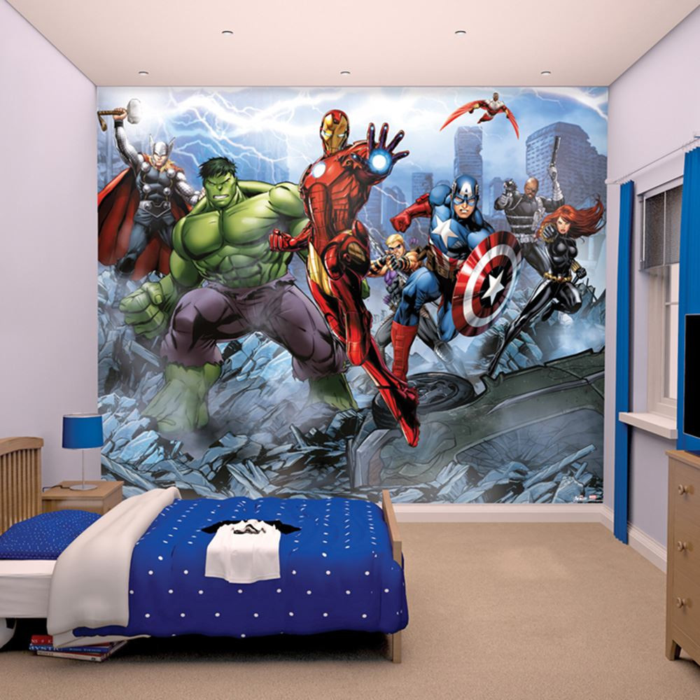 Avengers Bedroom Decor
 MARVEL ICS AND AVENGERS WALLPAPER WALL MURALS DÉCOR