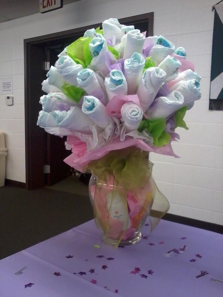 Awesome Baby Gift Ideas
 such a cool babyshower t idea diaper vase