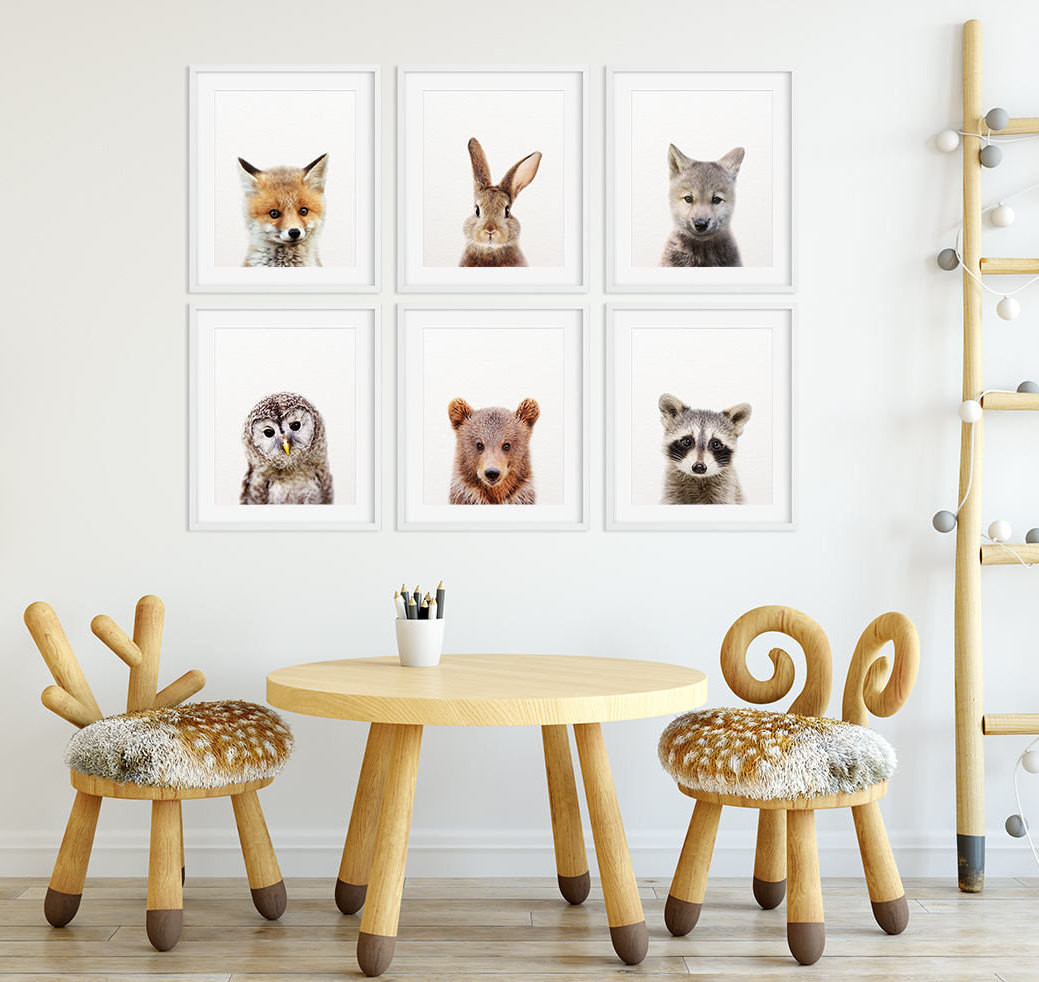 Baby Animal Nursery Decor
 Woodland Nursery Decor Baby Animals Set 6 Bunny Fox Bear Owl