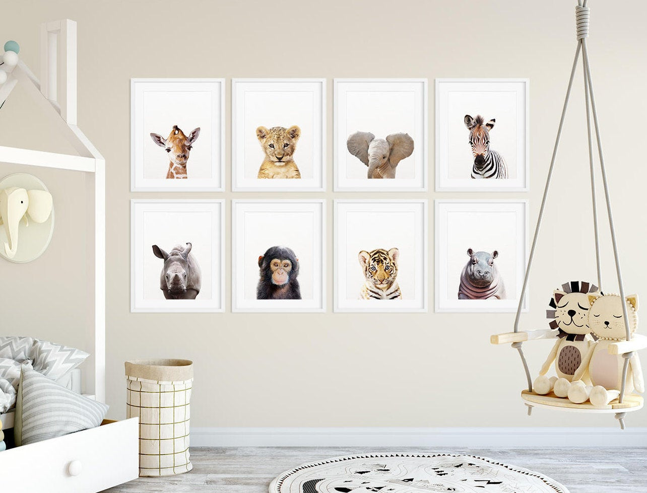 Baby Animal Nursery Decor
 Safari Nursery Decor Safari Animal Prints Baby Animals Set