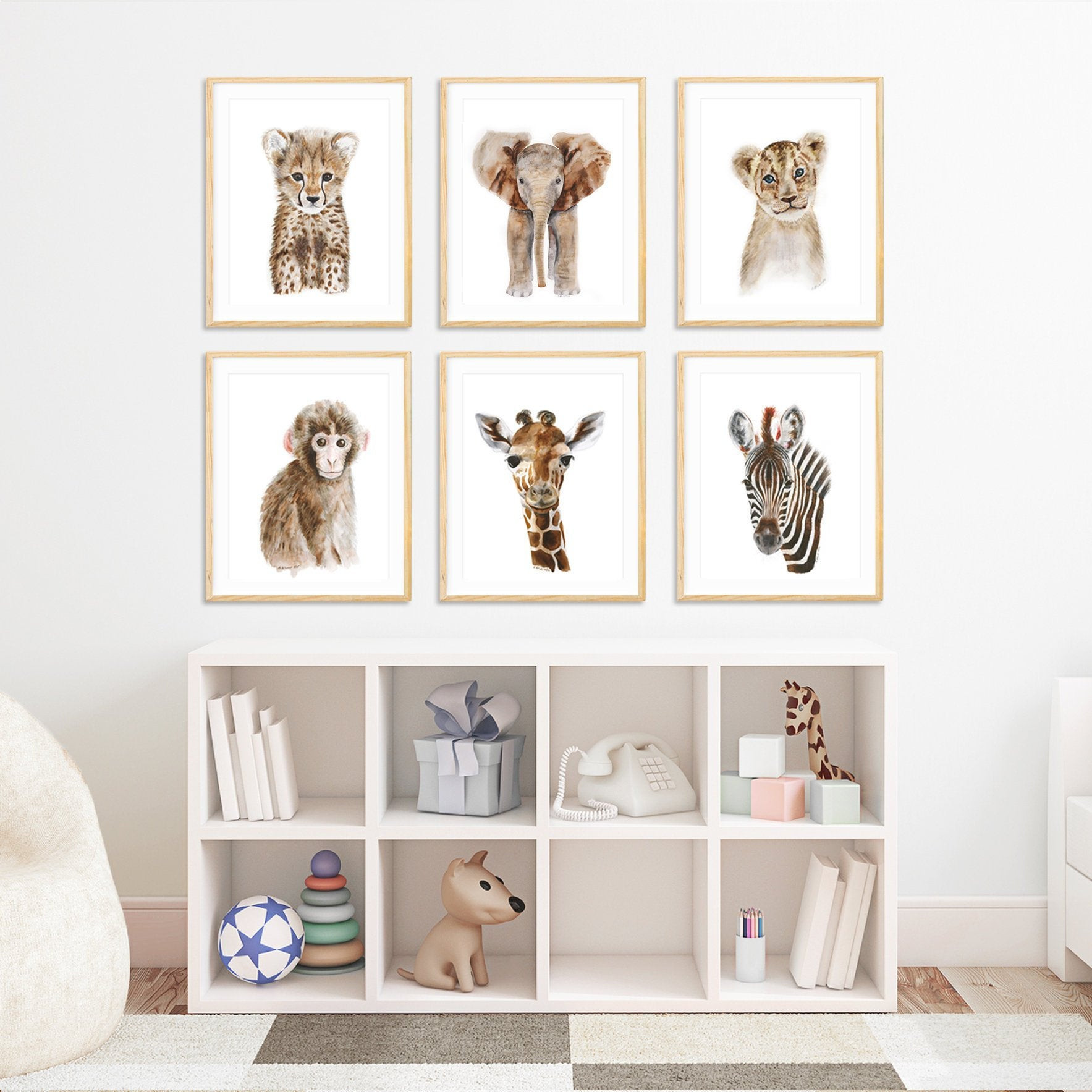 Baby Animal Nursery Decor
 Baby Animal Prints Gender Neutral Nursery Decor Safari