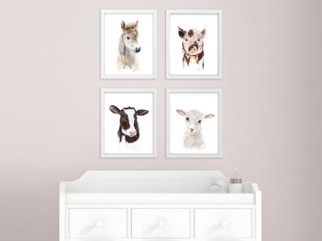 Baby Animal Nursery Decor
 Baby Animal Prints Farm Nursery Art Print Set Farm Animals