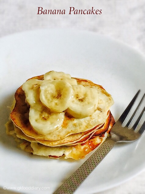 Baby Banana Pancakes
 Easy Banana Pancakes Recipe with eggs for Babies & Kids