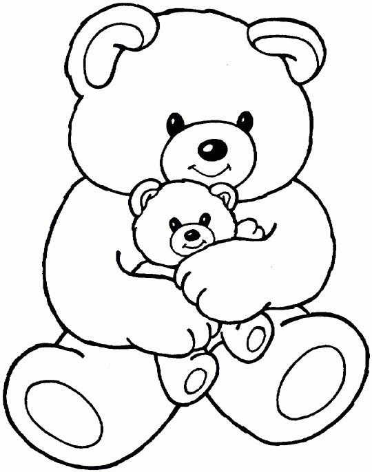 Baby Bear Coloring Pages
 Cartoon coloring pages Mama bear with baby bea