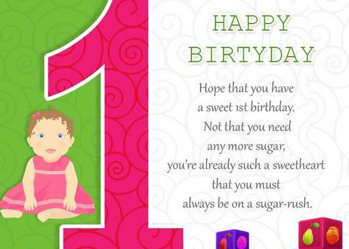 Baby Birthday Wishes
 Happy Birthday Quotes for Baby Girl