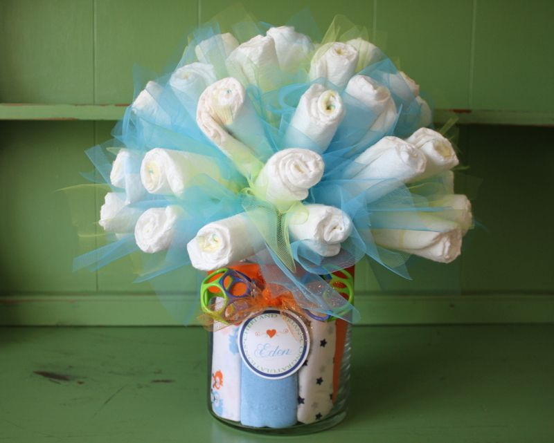 Baby Bouquet DIY
 Baby Gift Diaper Bouquet DIY Tutorial 2 zps