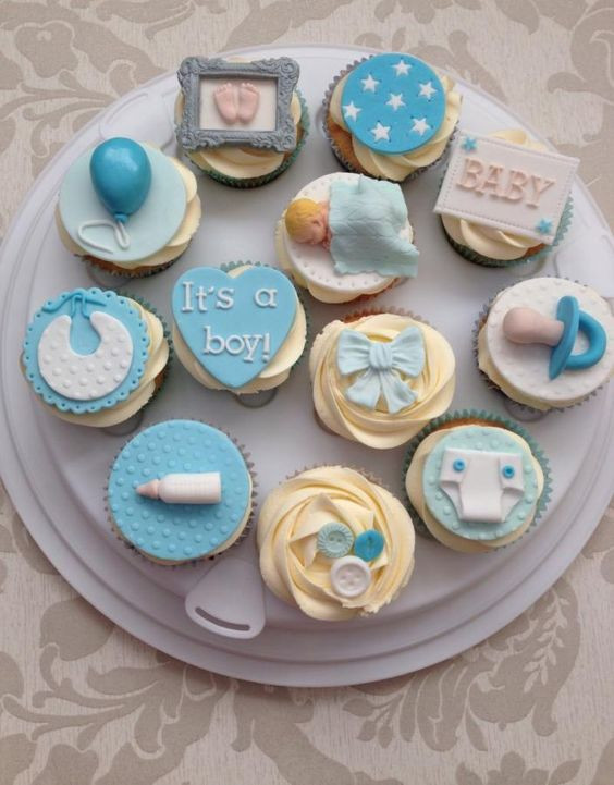 Baby Boy Cupcake Decorating Ideas
 Baby shower cupcakes