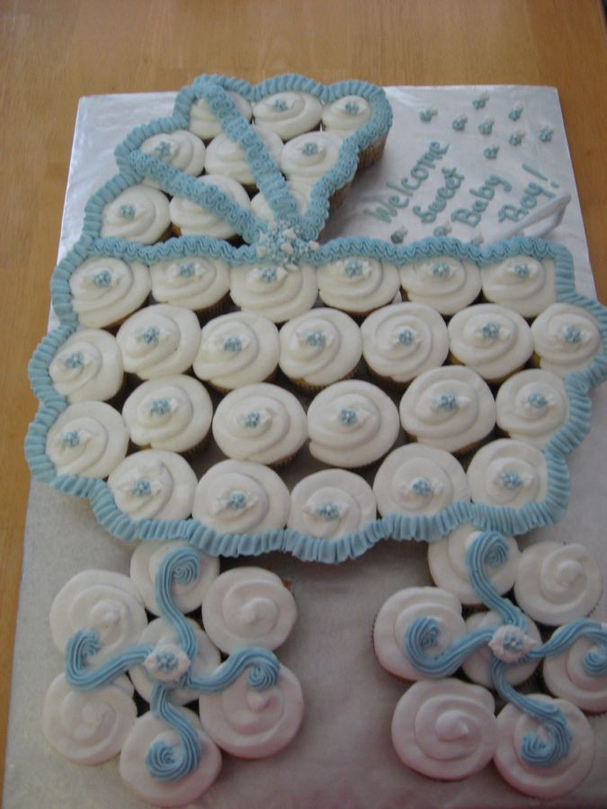 Baby Boy Cupcake Decorating Ideas
 For all my friends that are prego baby buggy cupcake
