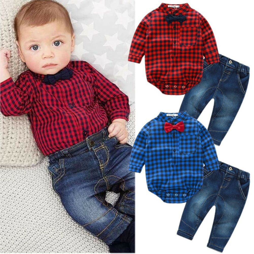 Baby Boy Fashion
 2pcs Kids Baby Boy Romper Bodysuit Jumpsuit Tops Jeans