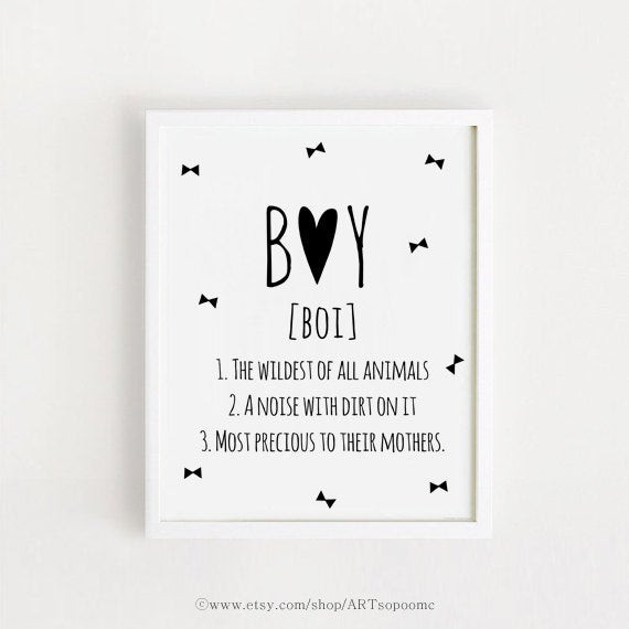 Baby Boy Quote
 Baby Boy Quotes Sayings Wall Art Printable Poster Black and