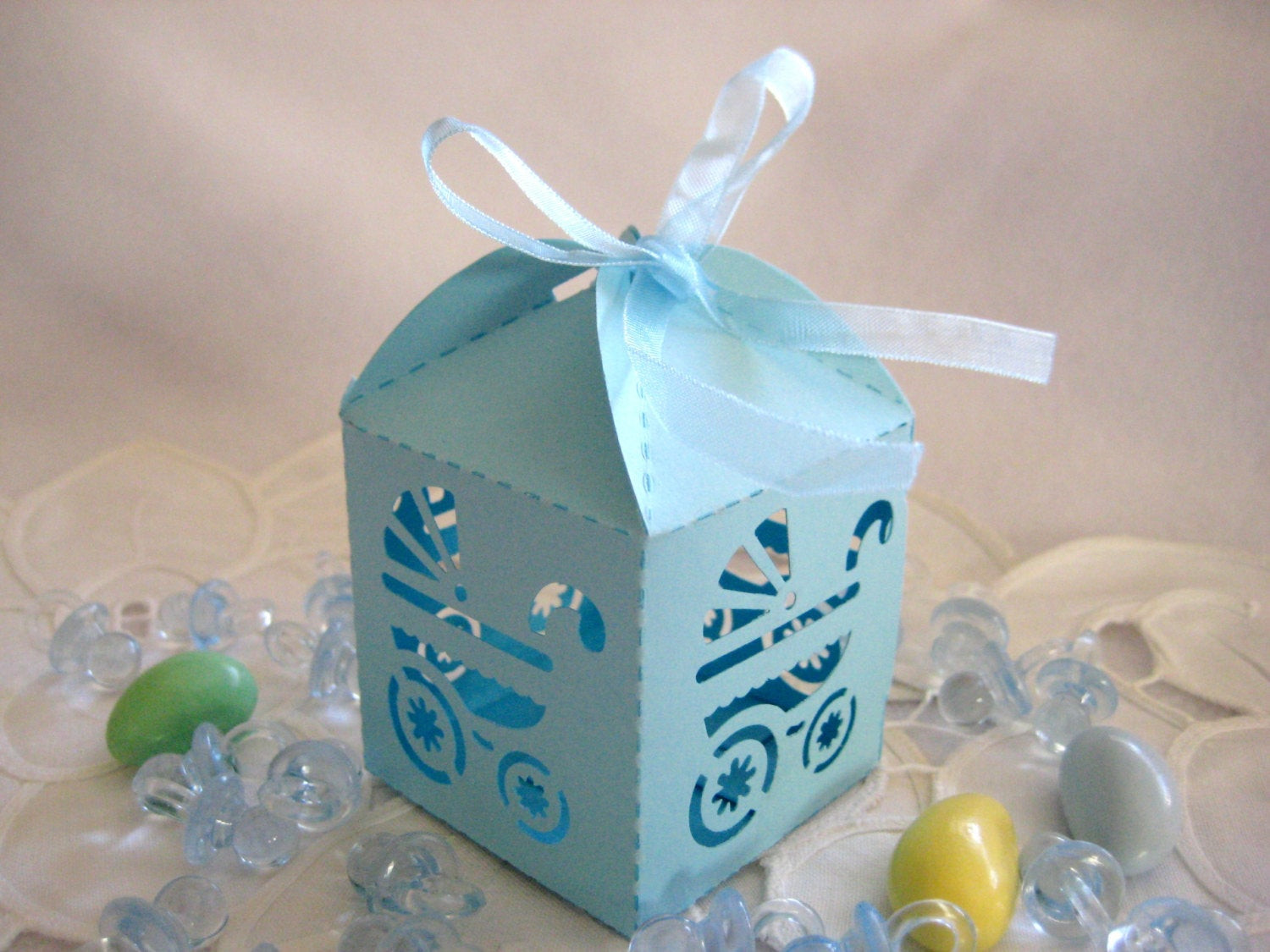 Baby Boy Shower Party Favors
 Blue Baby Boy Carriage Party Favor Boxes for Baby Boy Baby