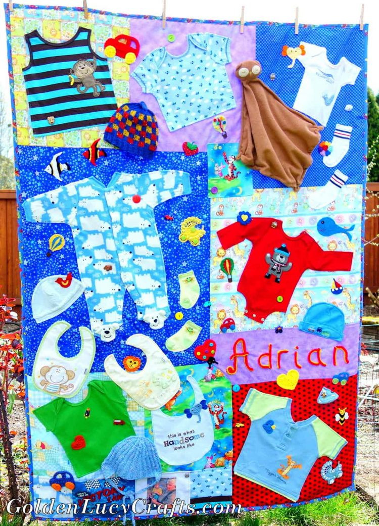 Baby Clothes Quilt DIY
 Baby Clothes Memory Quilt Tutorial GoldenLucyCrafts
