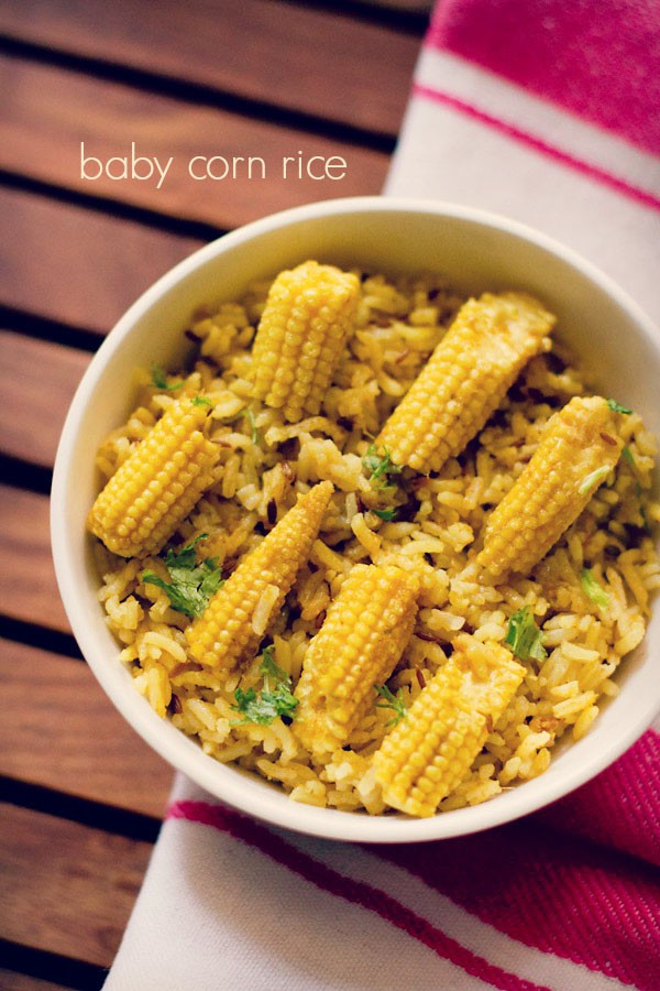 Baby Corn Recipes
 baby corn pulao recipe how to make baby corn rice recipe