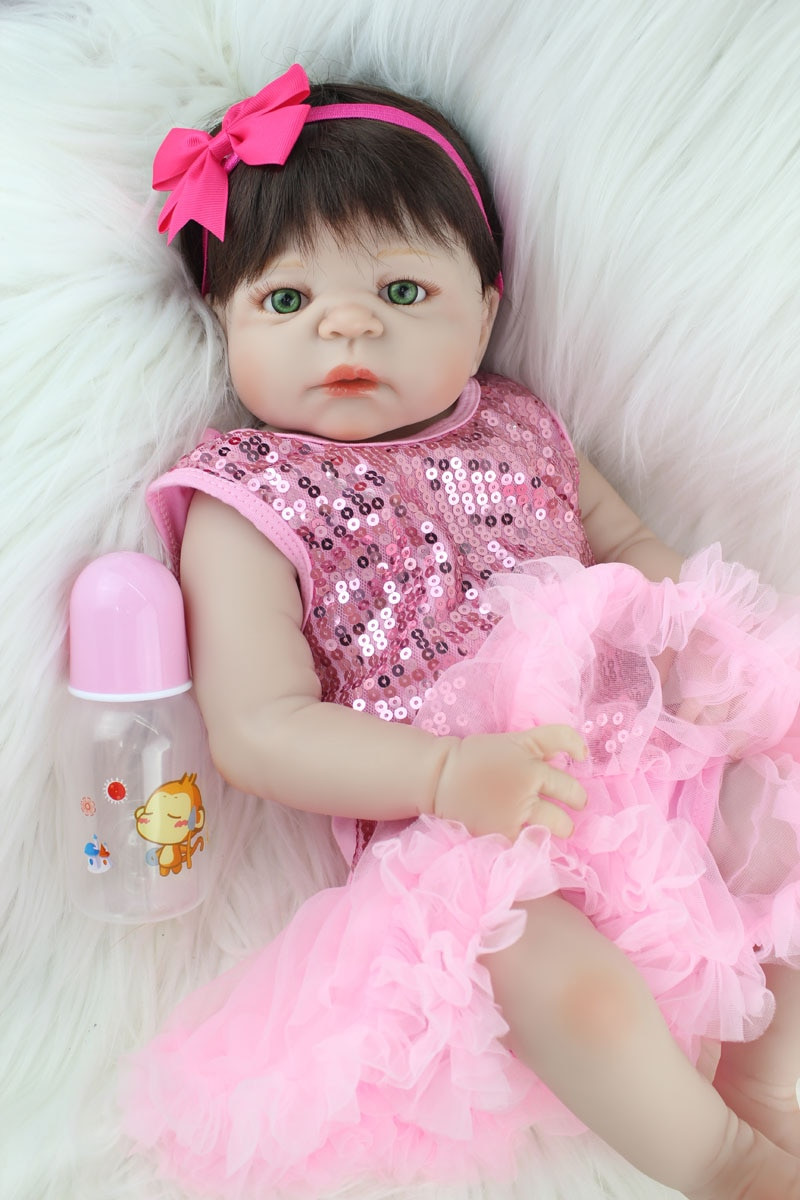 Baby Doll Fashion
 55cm Full Silicone Body Reborn Girl Baby Doll Toys Newborn