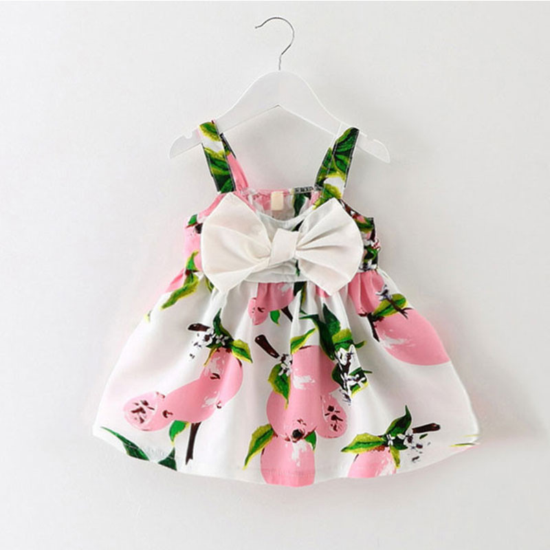 Baby Dress Design
 Infant baby clothes brand design sleeveless print bow