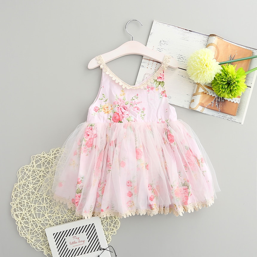 Baby Dress Design
 2016 Girls Dress Korean Princess Sweet Floral Lace Fancy