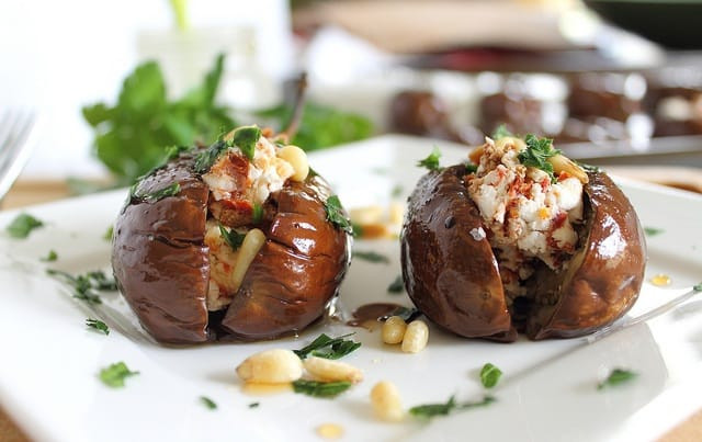 Baby Eggplant Recipes Baked
 Roasted baby eggplants with goat cheese stuffing