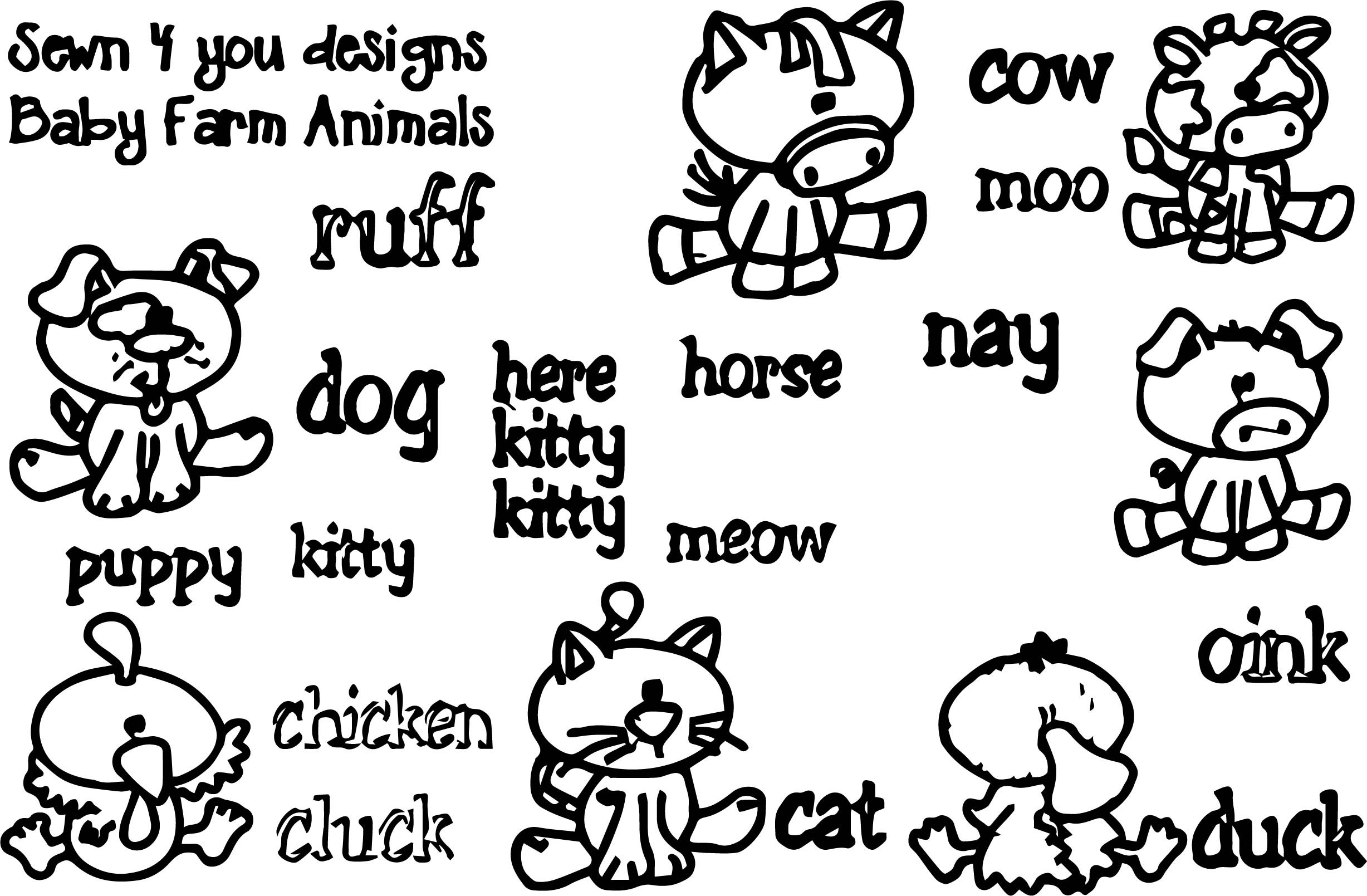 Baby Farm Animal Coloring Pages
 Baby Farm Animals Coloring Page