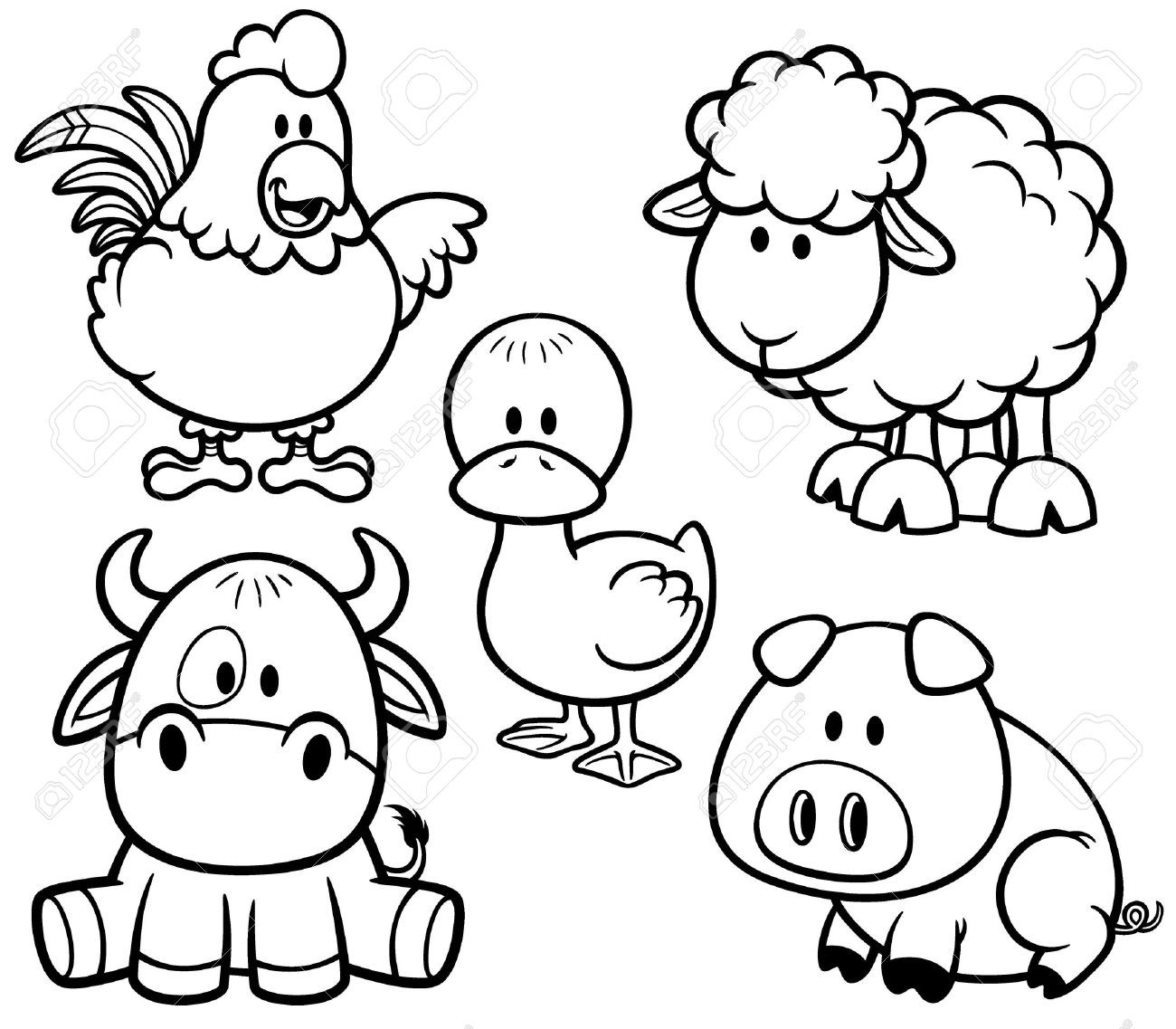 Baby Farm Animal Coloring Pages
 Cute Baby Farm Animal Coloring Pages Best Coloring Pages