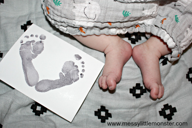 Baby Footprints DIY
 How to Make Baby Footprints Messy Little Monster