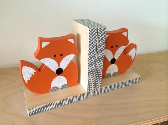 Baby Fox Decor
 Fox Bookends Woodland Nursery Woodland Kids by MapleShadeKids