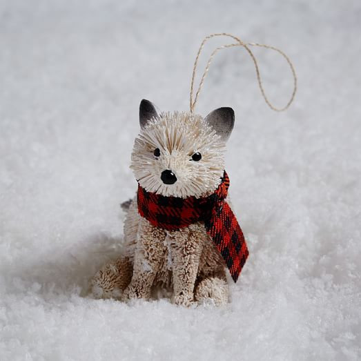 Baby Fox Decor
 Bottle Brush Ornament Baby Fox Scarf