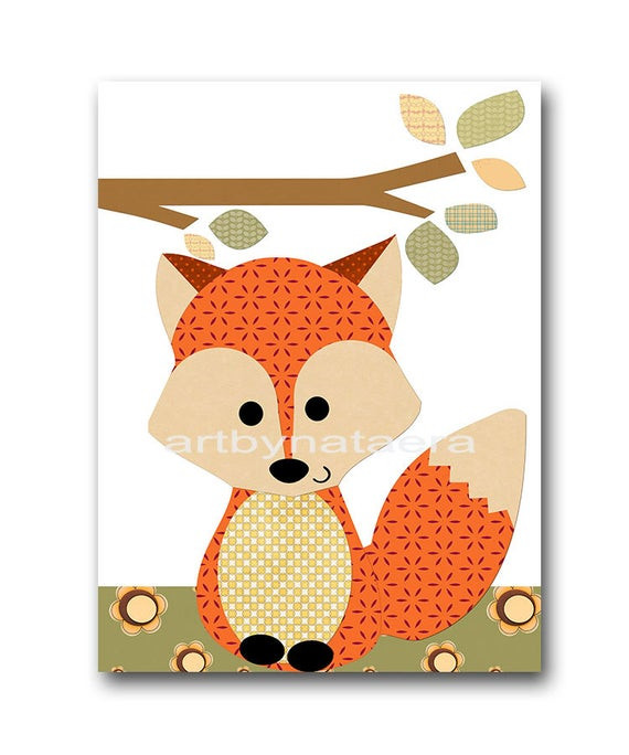 Baby Fox Decor
 Fox Nursery Print Baby Nursery Decor Baby Boy Nursery Kids Art