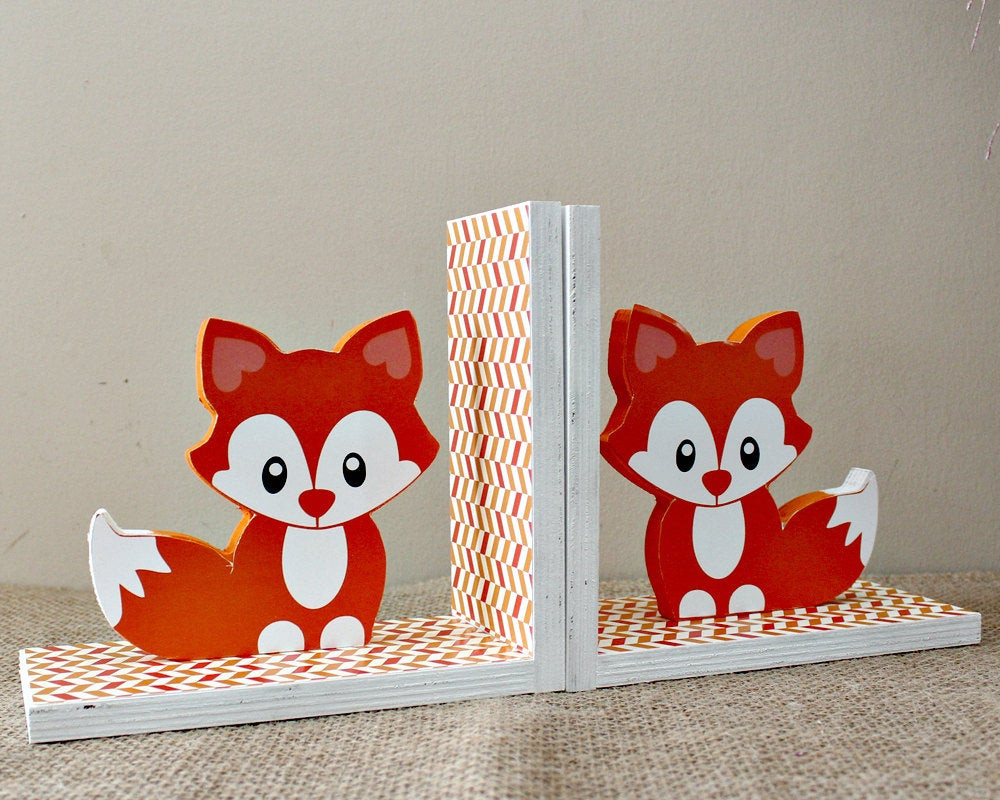 Baby Fox Decor
 Baby Fox Bookends Baby Shower Gift Woodland Nursery Decor