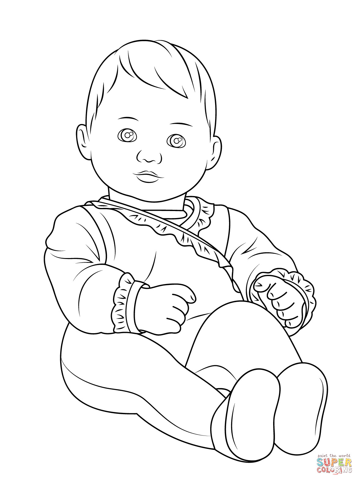 Baby Girl Coloring Pages
 American Girl Bitty Baby coloring page