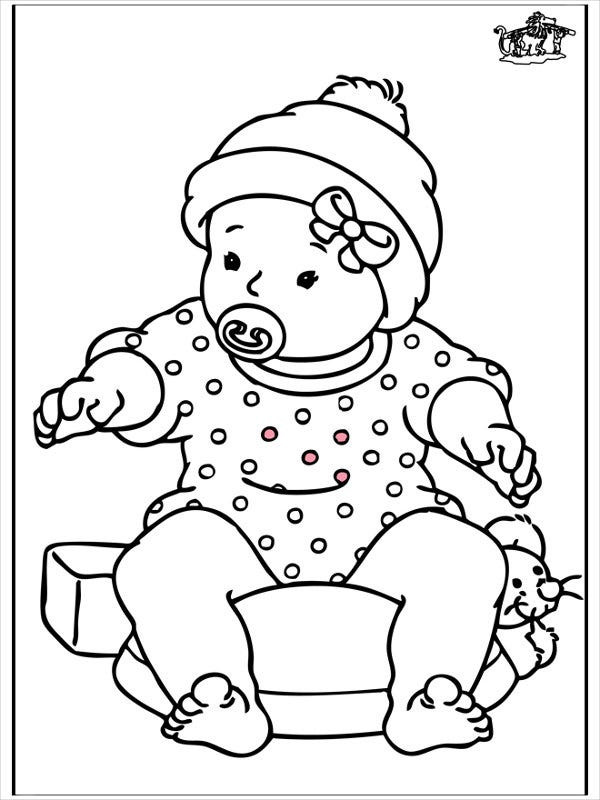 Baby Girl Coloring Pages
 9 Baby Girl Coloring Pages JPG AI Illustrator Download
