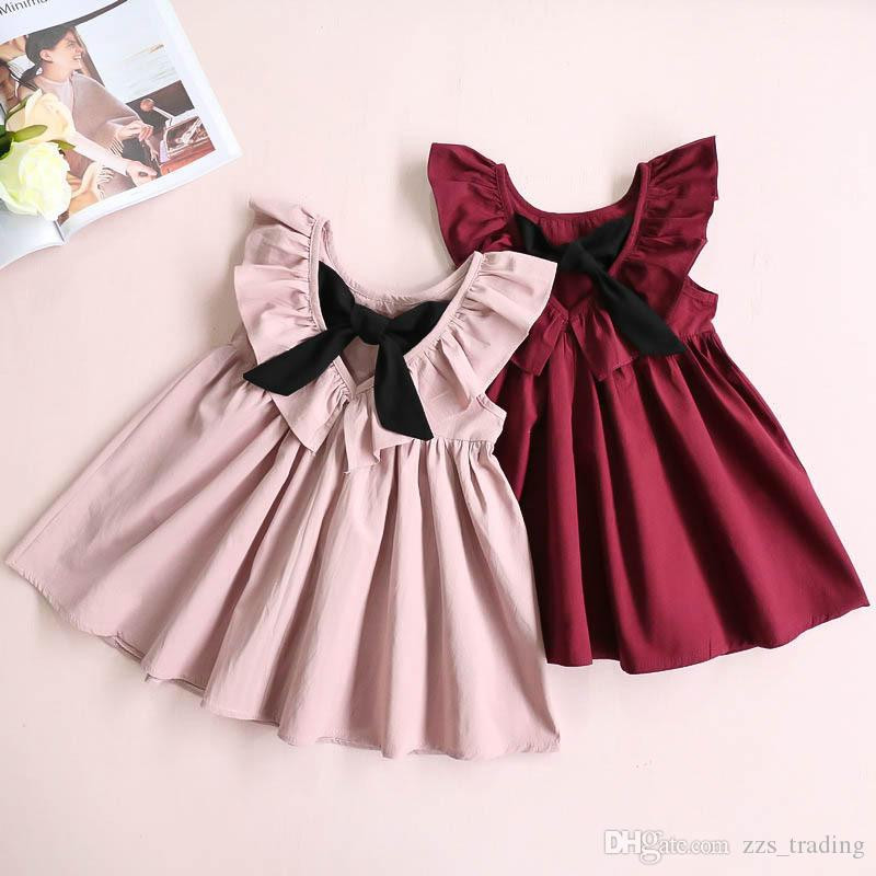 Baby Girl Dress Design
 2019 Baby Clothes Brand Design Sleeveless Bow Backless