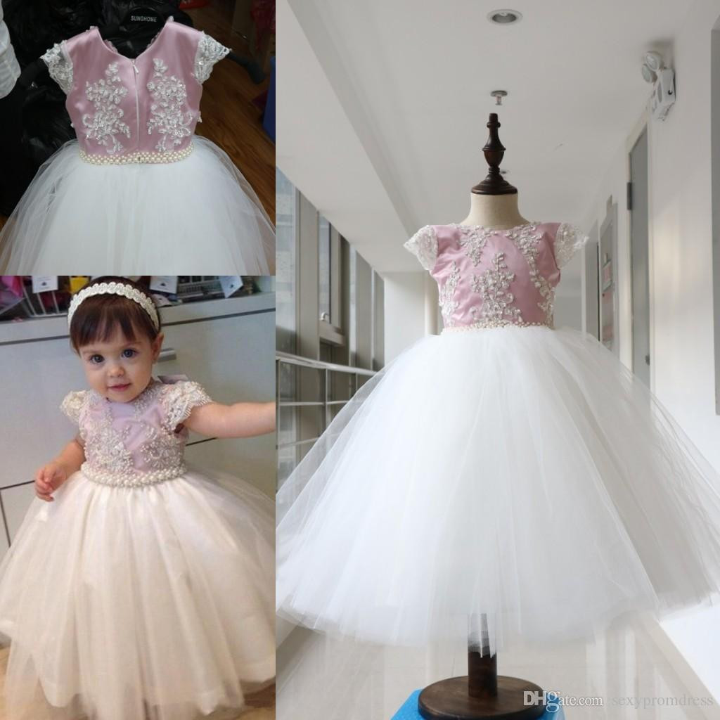 Baby Girl Dresses Party Wear
 Lovely Pearls Beaded Ball Gown Baby Girl Party Dresses