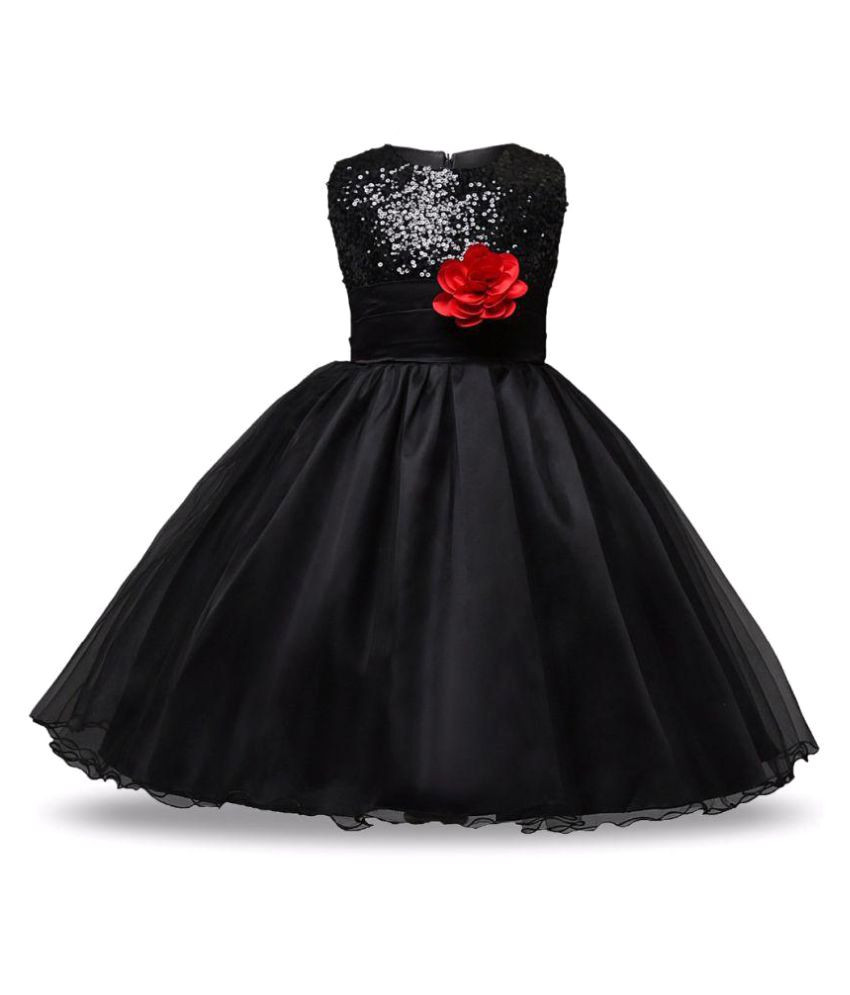 Baby Girl Dresses Party Wear
 Sofyana Black Satin Baby Girl Birthday Party Wear Dress