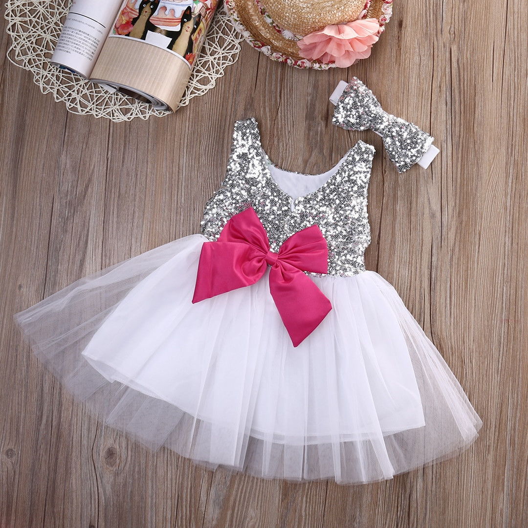 Baby Girl Dresses Party Wear
 Baby Kids Girls Princess Dress Sequined Wedding Gown Party