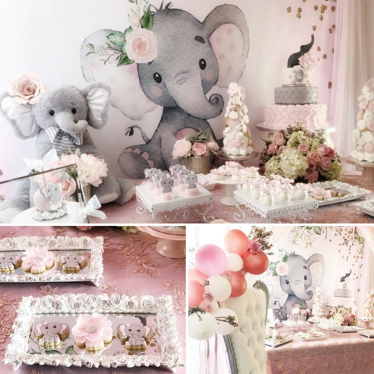 Baby Girl Elephant Decor
 Pink And Gray Elephant Baby Shower Baby Shower Ideas