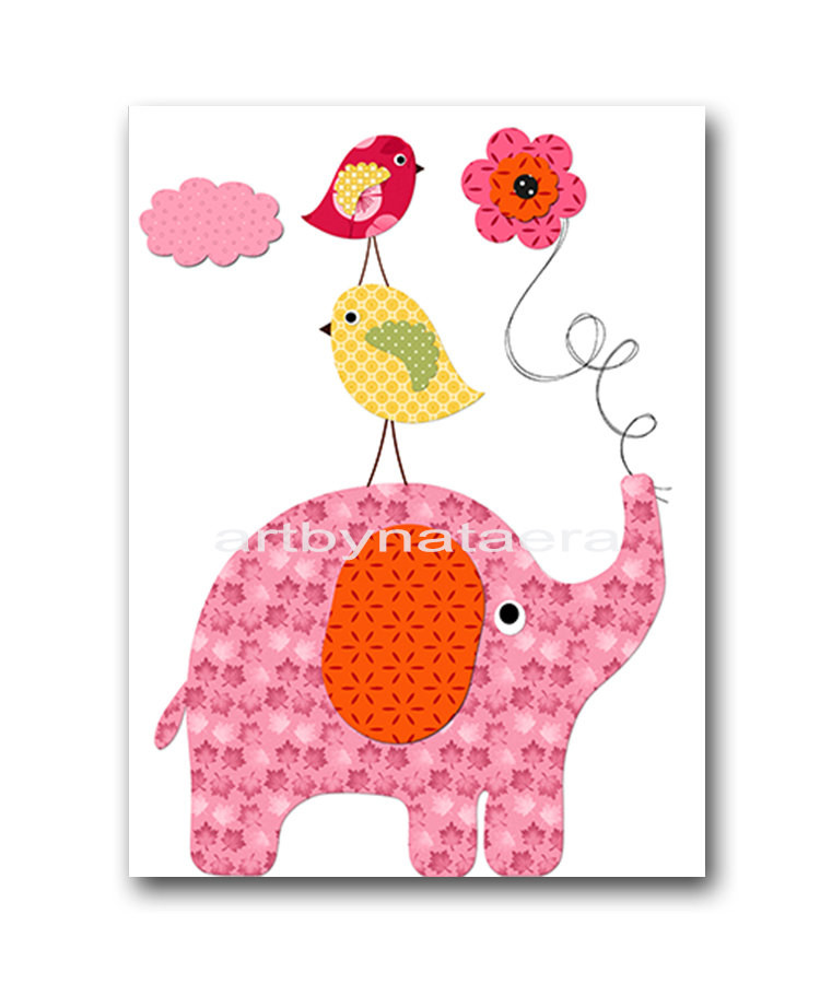 Baby Girl Elephant Decor
 Elephant Nursery Baby Girl Nursery Decor Baby nursery print