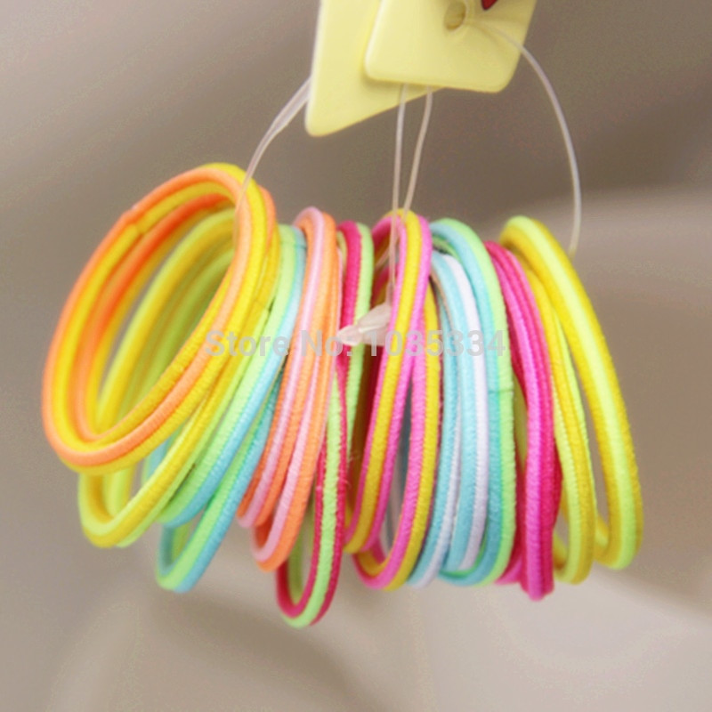 Baby Girl Hair Ties
 100pcs Mix Colors Baby Girls Kids Children Elastic Hair