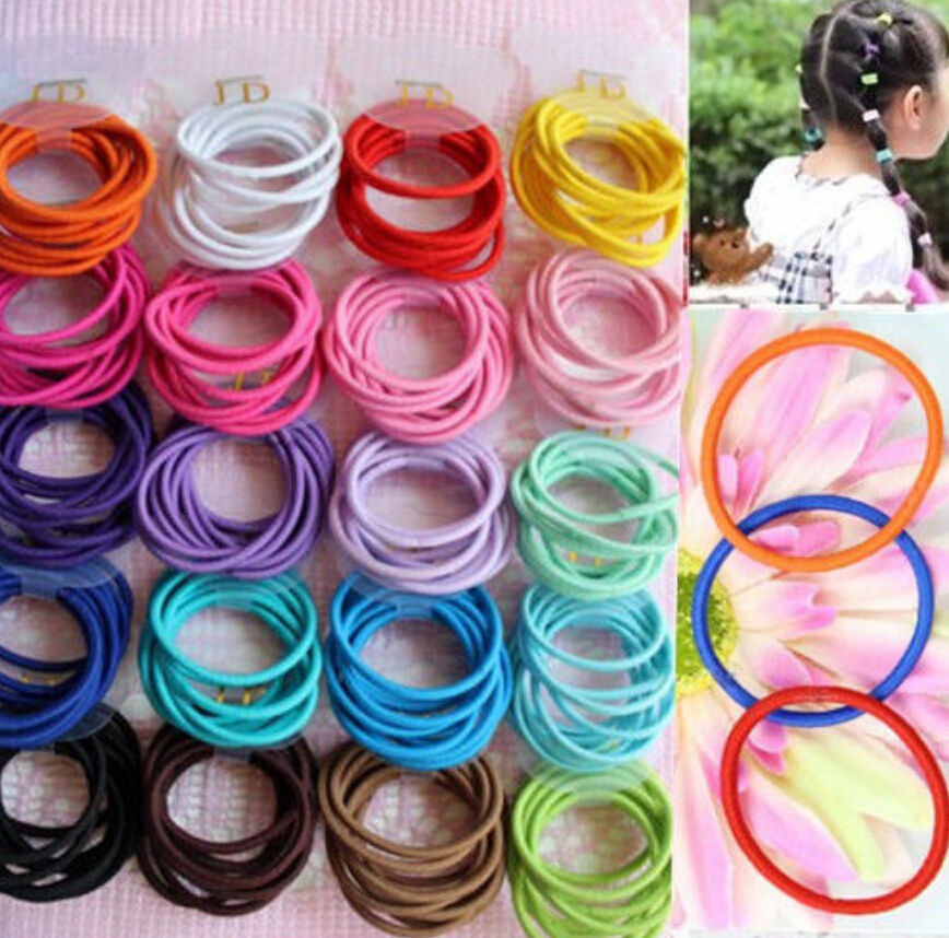 Baby Girl Hair Ties
 100pcs Mixed Random Baby Girl Kids Tiny Hair Bands Elastic