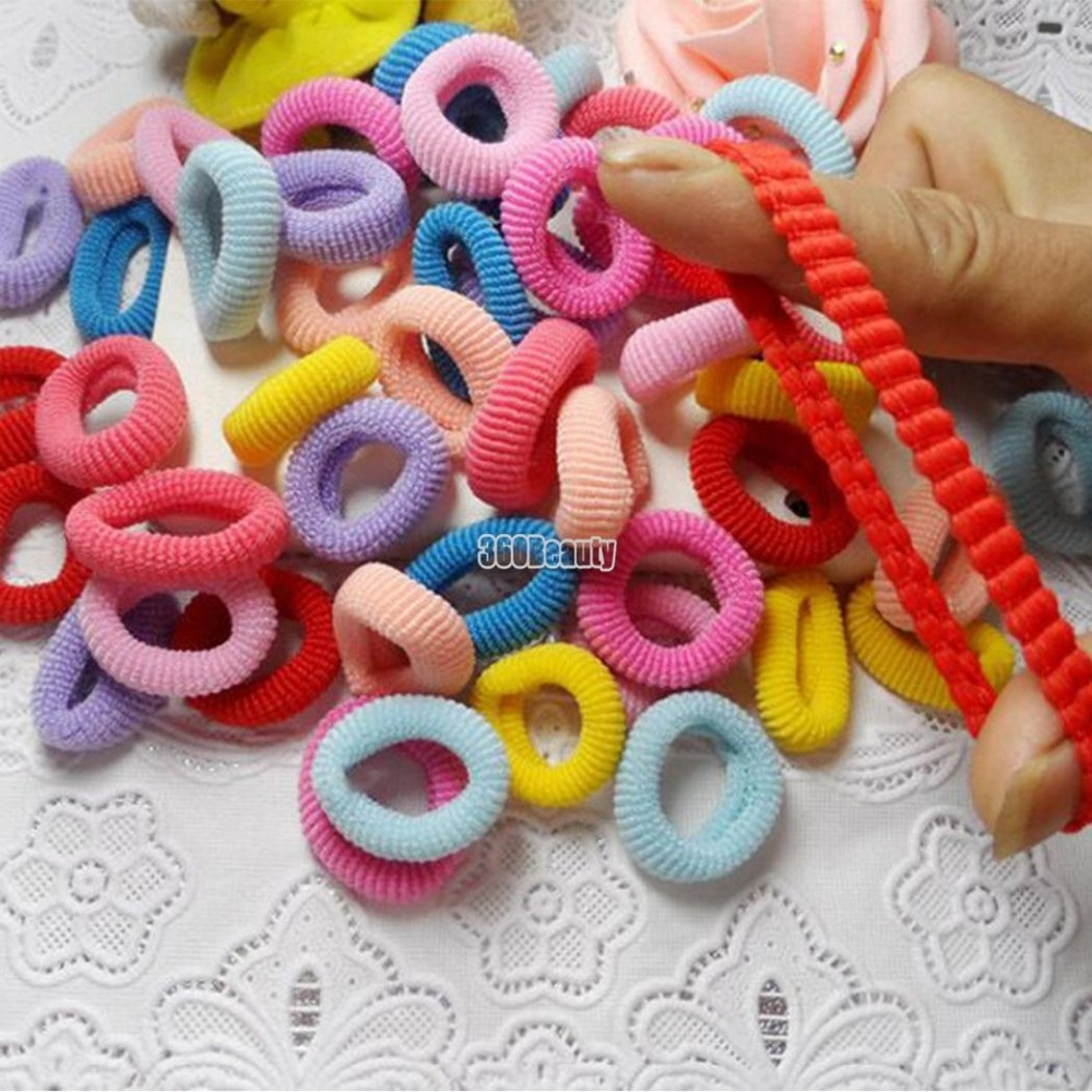 Baby Girl Hair Ties
 100pcs Elastic Hair Bands Baby Girls Children Towel Cloth