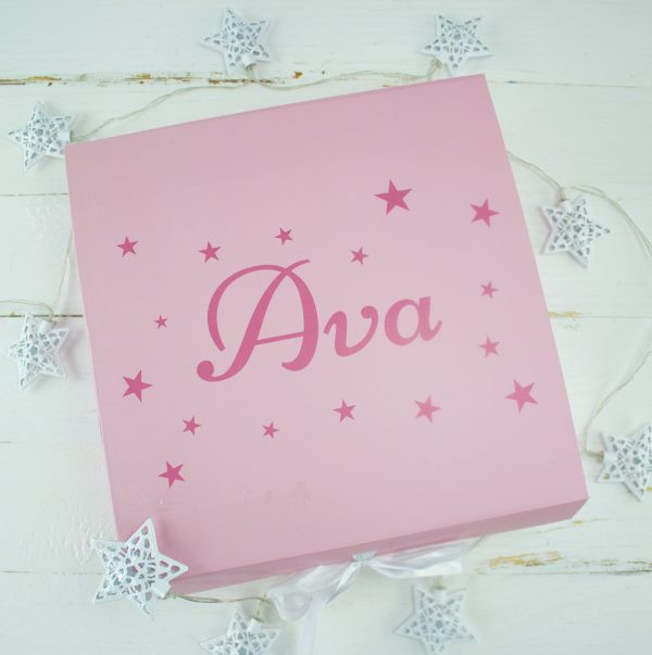 Baby Girl Keepsake Gifts
 Personalised Baby Keepsake Gift Box Pink