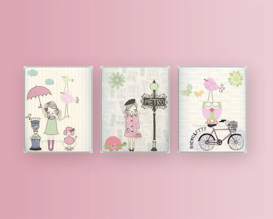 Baby Girl Wall Decor Ideas
 Nursery wall art print Baby room decor Baby girl Paris